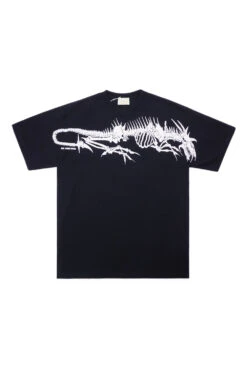 Aries Aries Acid Dragon Skeleton T-Shirt Black