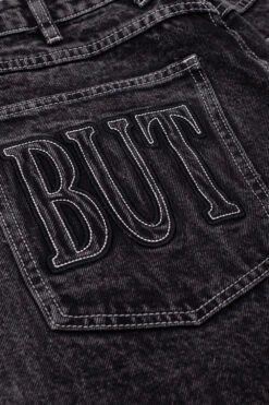 Butter Goods Butter Goods Applique Denim Baggy Jeans Acid Black -Skate Verkauf butter goods applique denim baggy jeans gun metal 03