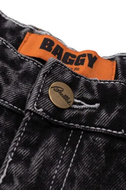 Butter Goods Butter Goods Applique Denim Baggy Jeans Acid Black -Skate Verkauf butter goods applique denim baggy jeans gun metal 04