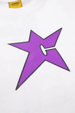 Carpet Company Carpet Company C-Star T-Shirt White (Purple Print) -Skate Verkauf carpet company c star t shirt white purple print 03