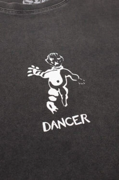 Dancer Dancer OG Logo T-Shirt Washed Black (White Stitching) -Skate Verkauf dancer og logo t shirt washed black white stitching 02