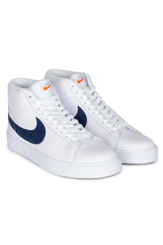 Nike SB Nike SB Zoom Blazer Mid ISO Shoe (Orange Label) White / Navy / White / Safety Orange 6 Nike SB Nike SB Zoom Blazer Mid ISO Shoe (Orange Label) White / Navy / White / Safety Orange – Bild 4